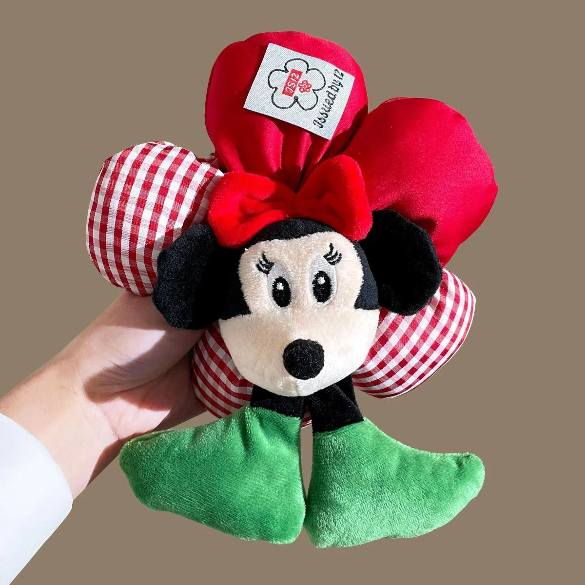Cute Mickey Mouse Butt Flower Scrunchie – Funny Cartoon Striped Hair Tie for Women, Adorable Polka Dot Ponytail Holder for Bun & Messy Hair